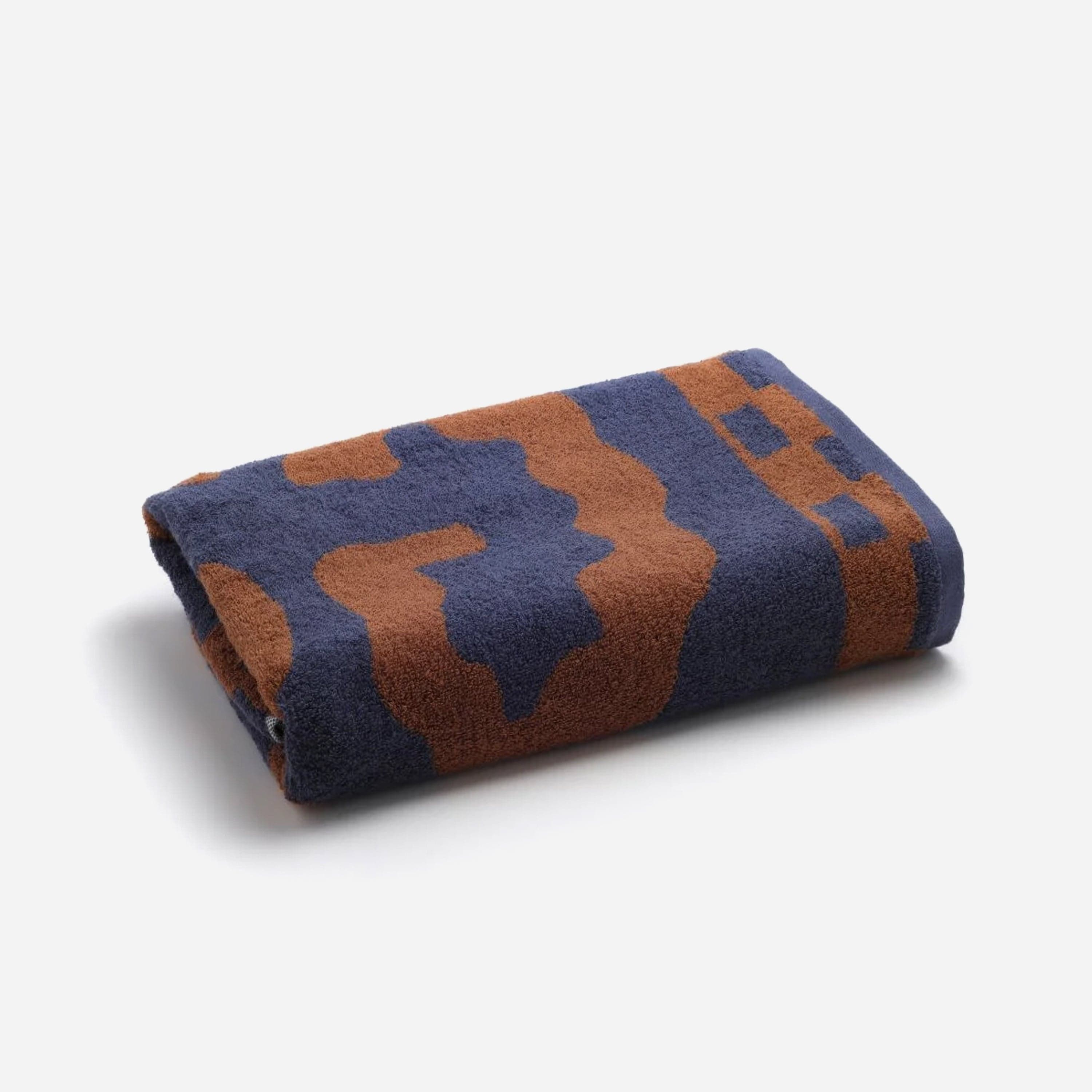 "Good Day" Bath Towel - hausmarkt-watanabe-pile-good-day-bath-towel-navy-1