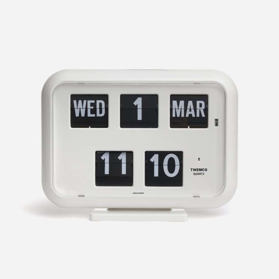 Twemco Calendar Flip Clock QD-35 White