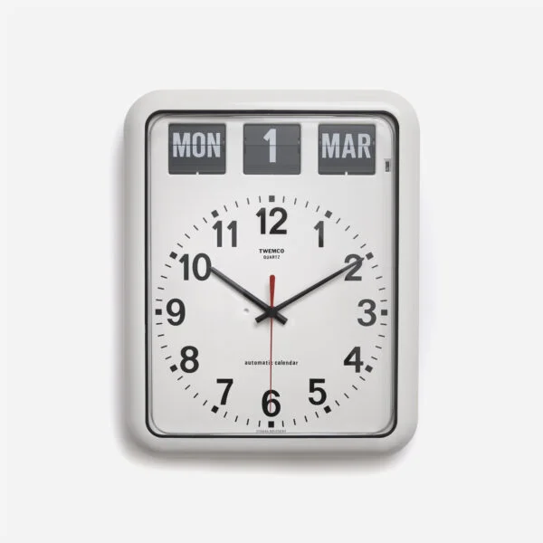 TWEMCO Calendar Wall Clock BQ12A White