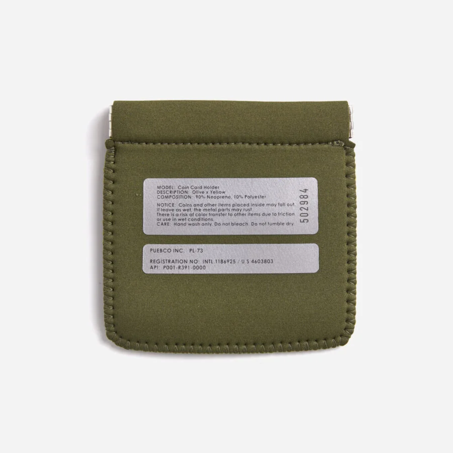 Puebco Coin Card Holder Olive & Yellow