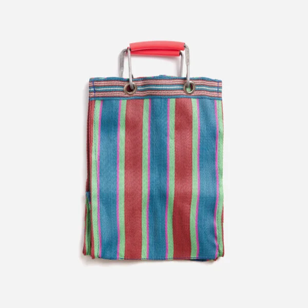 Recycled Plastic Stripe Bag Rectangle D26 Red & Blue